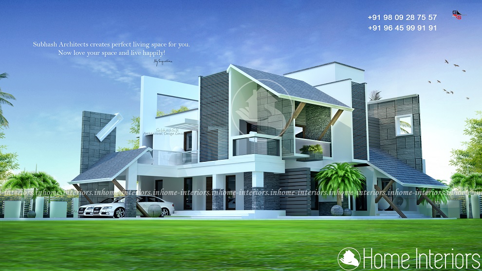 3100 Square Feet Double Floor Contemporary Home Design