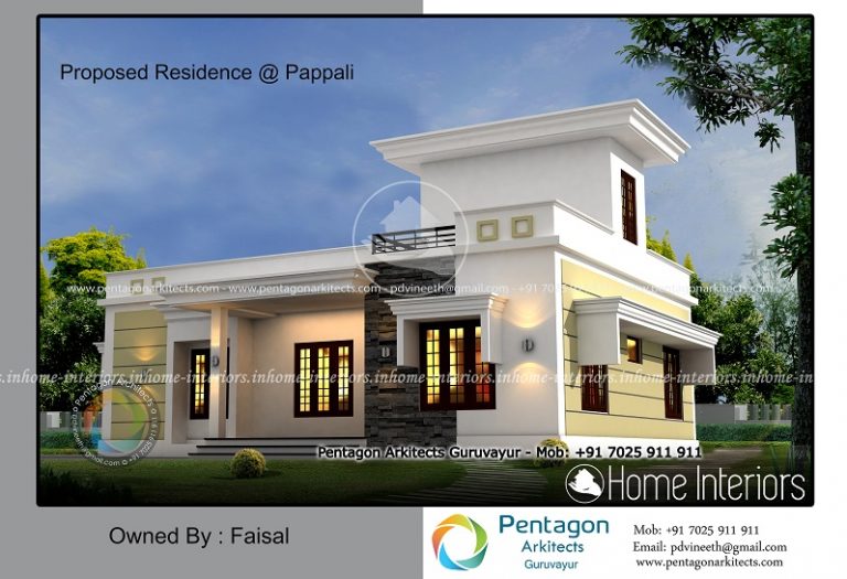 1409 Square Feet Single Floor Contemporary Home Design