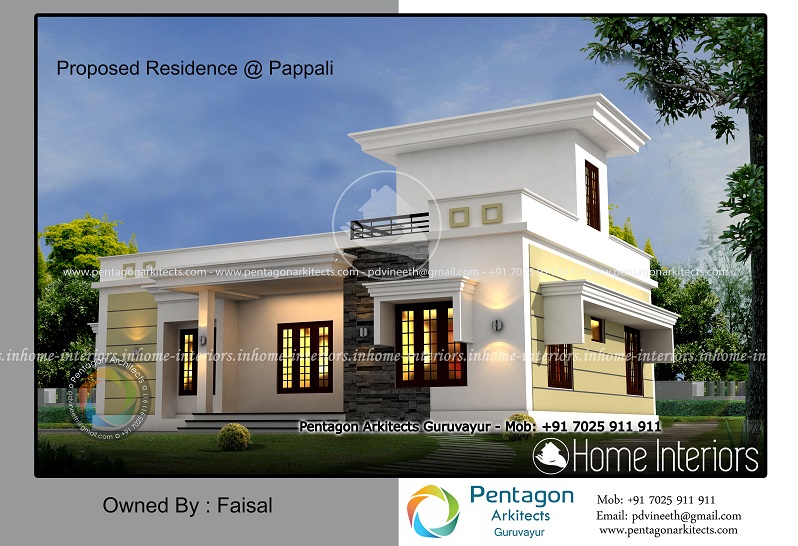 1409 Square Feet Single Floor Contemporary Home Design