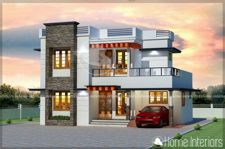 1500 Square Feet Double Floor Modern 4 BHK Home Design