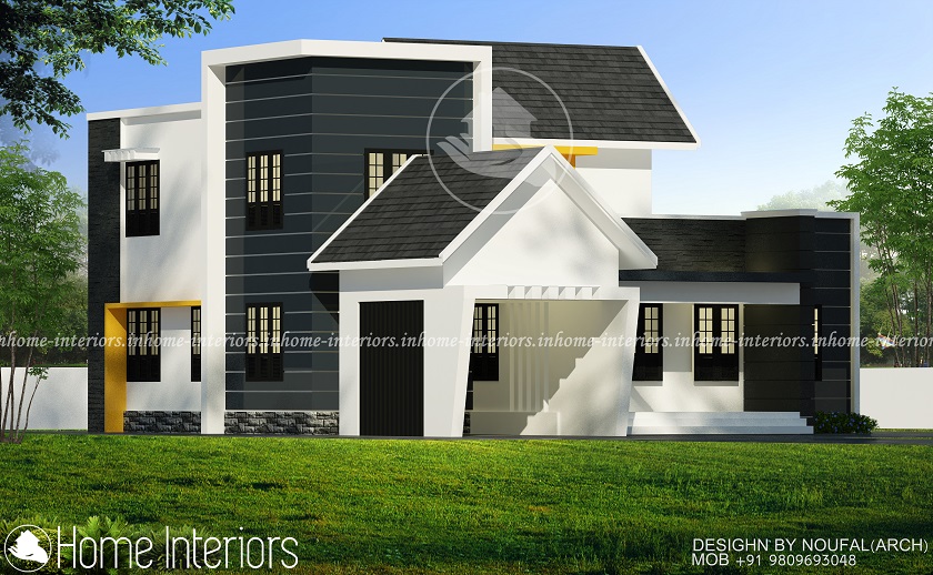 2200 Square Feet Double Floor 4 BHK Contemporary Home Design