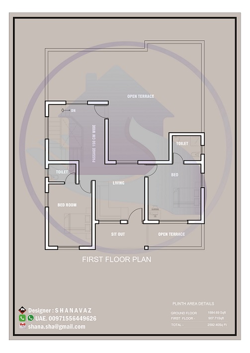 2592 Square Feet Double Floor Contemporary Home Design