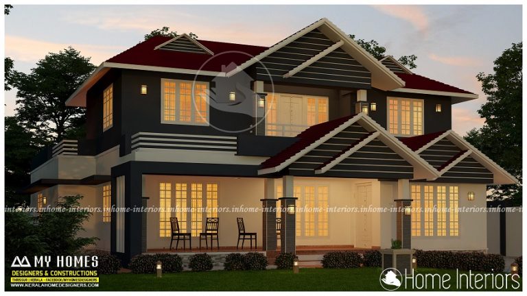 2700 Square Feet Contemporary Double Floor Home Design