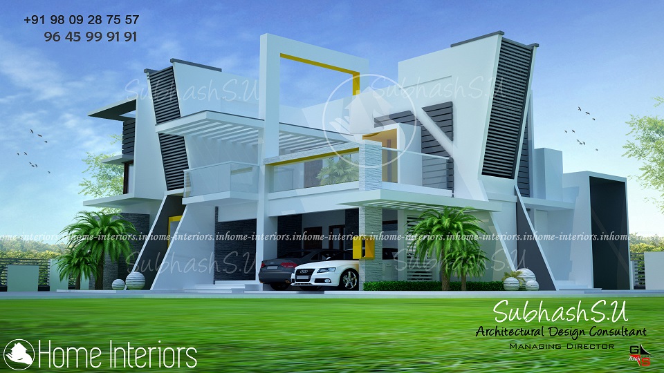 3100 Square Feet Double Floor Contemporary Home Designs