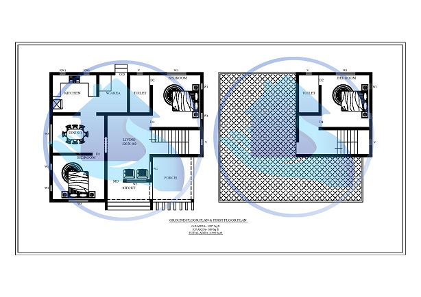 1596 Square Feet Double Floor Contemporary Home Design