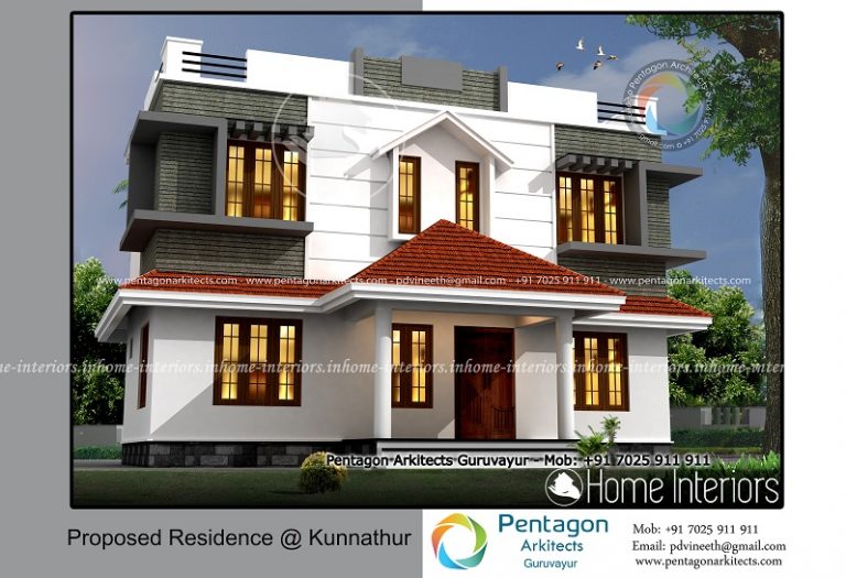 1623 Square Feet Double Floor Contemporary Home Designs