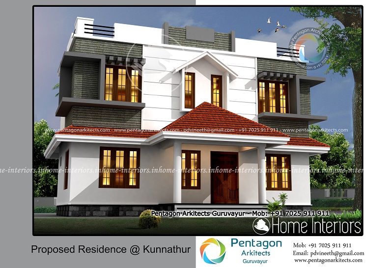 1623 Square Feet Double Floor Contemporary Home Designs