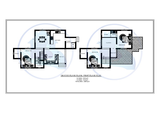 1690 Square Feet Contemporary Double Floor Home Design