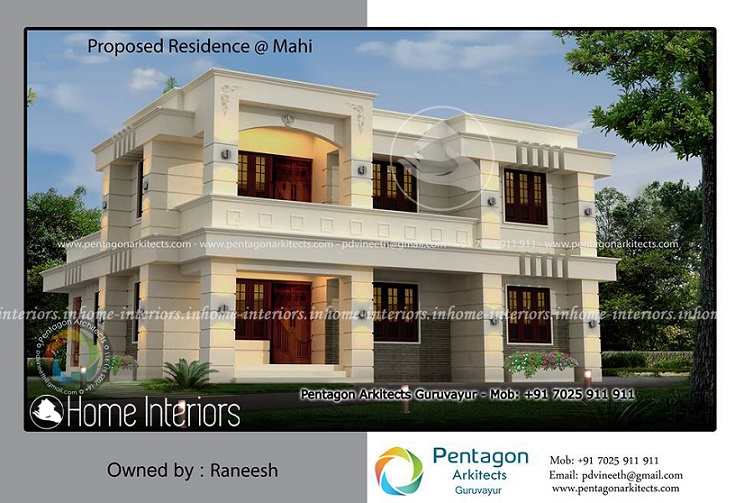 1701 Square Feet Double Floor Contemporary Home Design