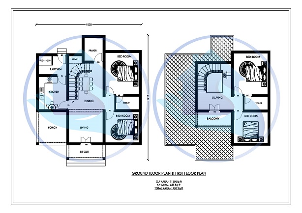 1753 Square Feet Double Floor Contemporary Home Design