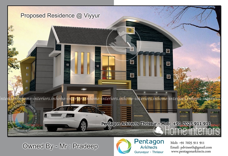 2342 Square Feet Double Floor Contemporary Home Design