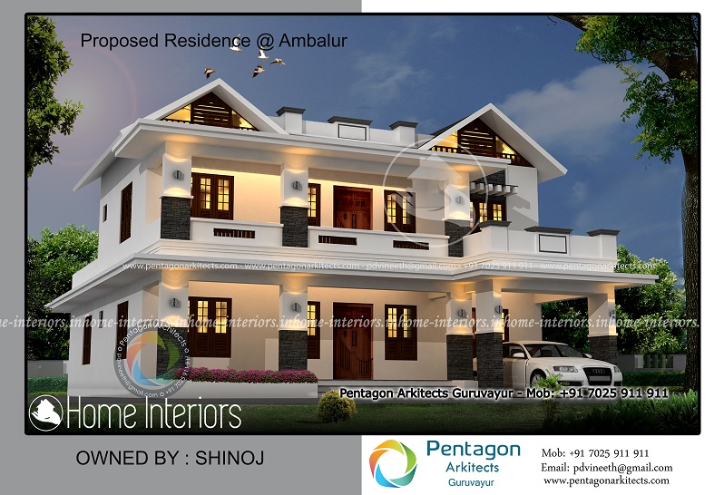 2563 Square Feet Double Floor Contemporary Home Design