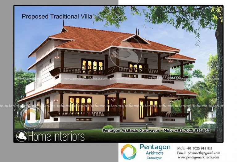 2002 Square Feet Double Floor Traditional Home Design