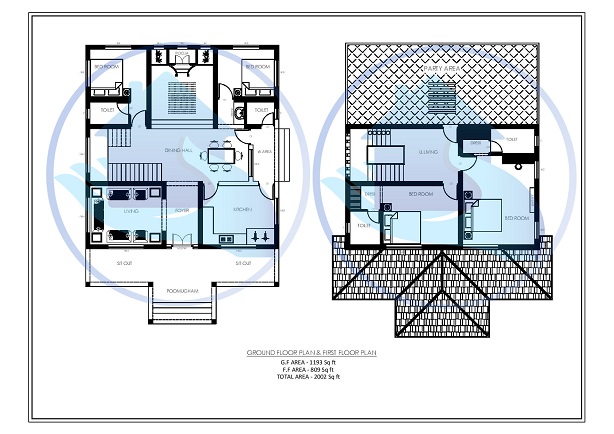 2002 Square Feet Double Floor Traditional Home Design