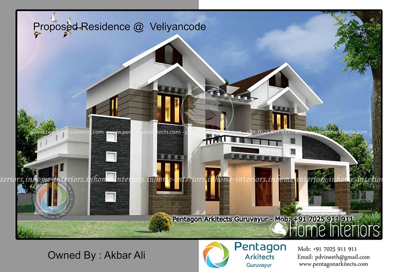 2280 Square Feet Double Floor Contemporary Home Designs