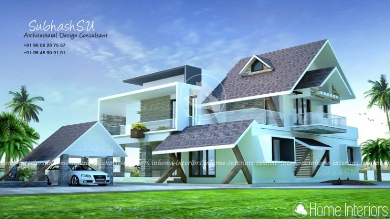 2800 Square Feet Double Floor Contemporary Home Design