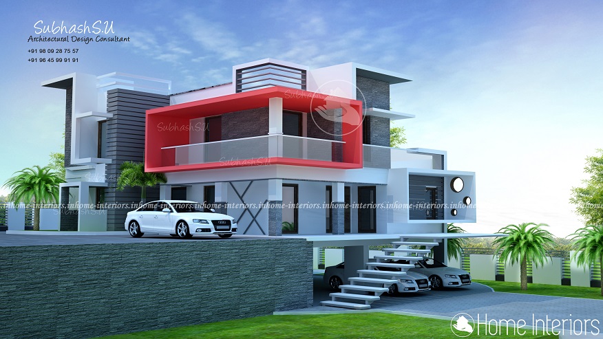 2450 Square Feet Double Floor Contemporary Home Designs