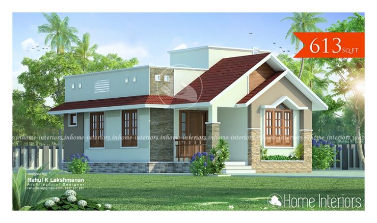 613 Square Feet Single Floor Modern Low Budget Home Design
