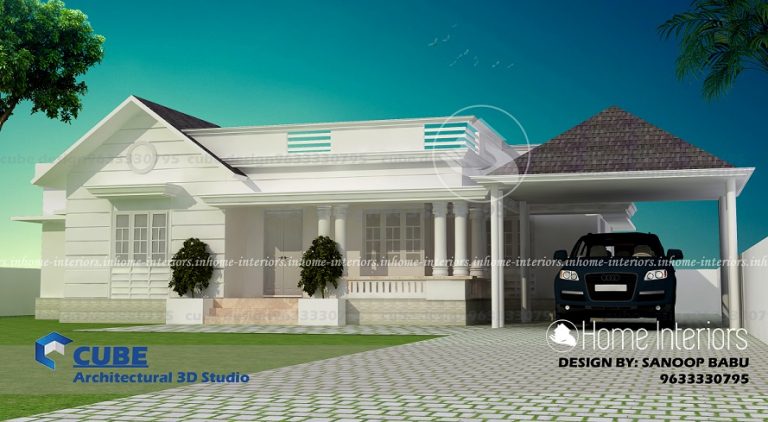 1550 Square Feet Single Floor Contemporary Home Design