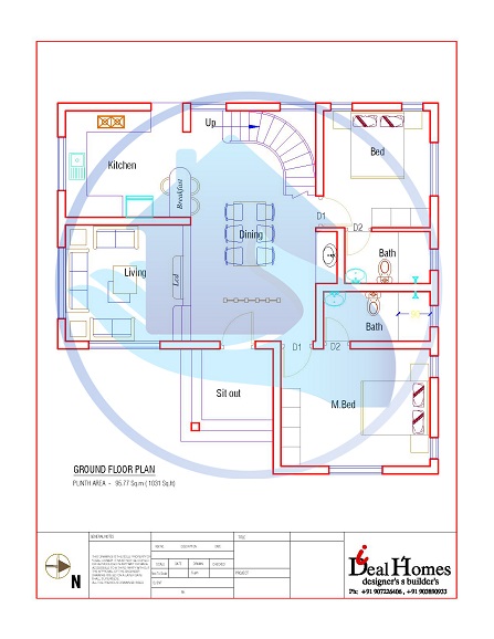 1799 Square Feet Double Floor European Style Home Design