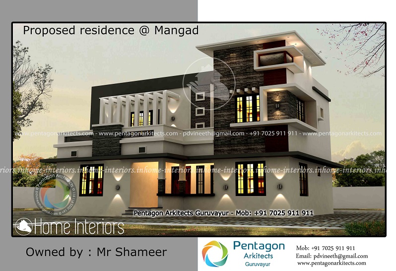 2006 Square Feet Double Floor Contemporary Home Design