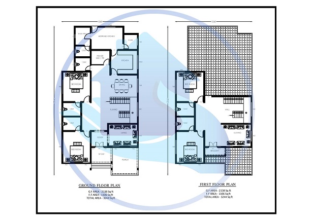 3244 Square Feet Double Floor Contemporary Home Design