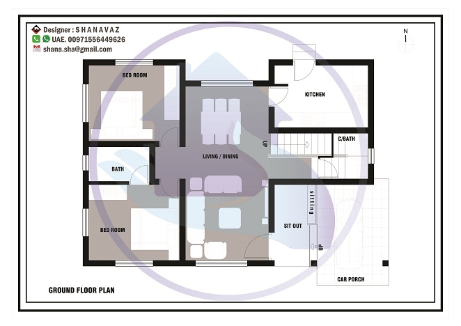 1350 Square Feet Double Floor Contemporary Home Design