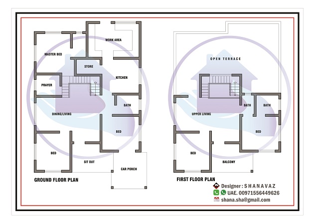 2150 Square Feet Double Floor Roman Style Home Design