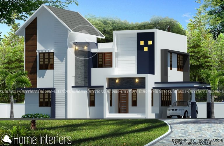 2200 Square Feet 4 BHK Sloped Contemporary Home Design