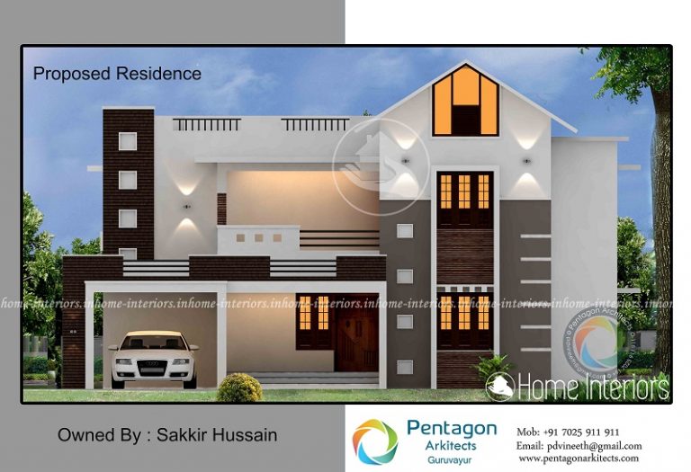 2235 Square Feet Double Floor Contemporary Home Design