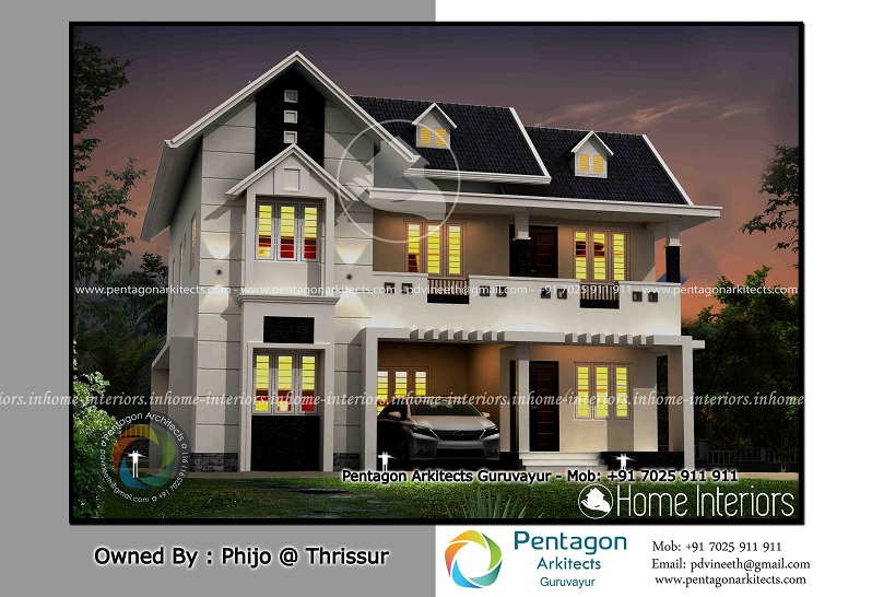 2484 Square Feet Double Floor Contemporary Home Design