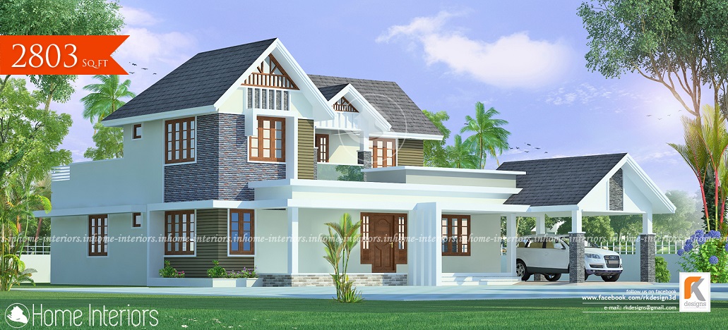 2803 Square Feet Double Floor Contemporary Home Design