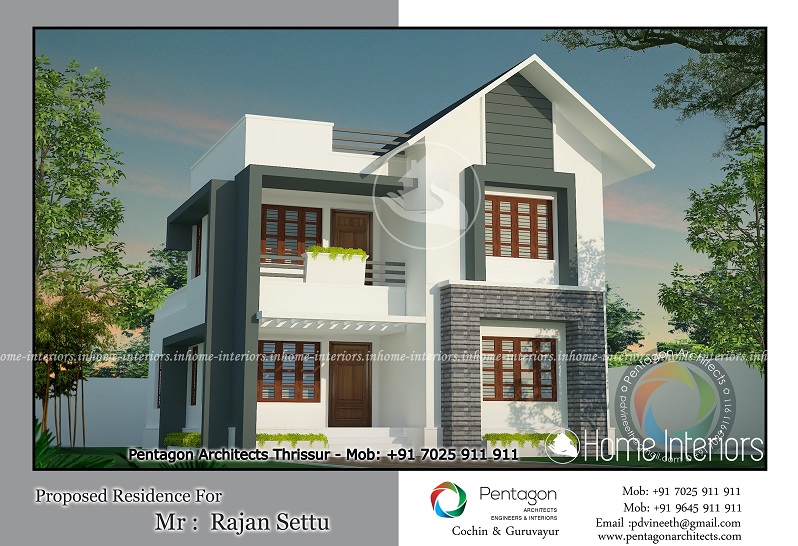 1570 Square Feet Double Floor Contemporary Home Design