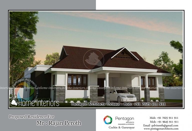1850 Square Feet Single Floor Traditional Home Design