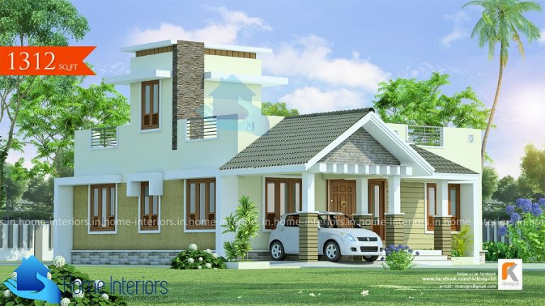 1312 Square Feet Single Floor Contemporary Home Design