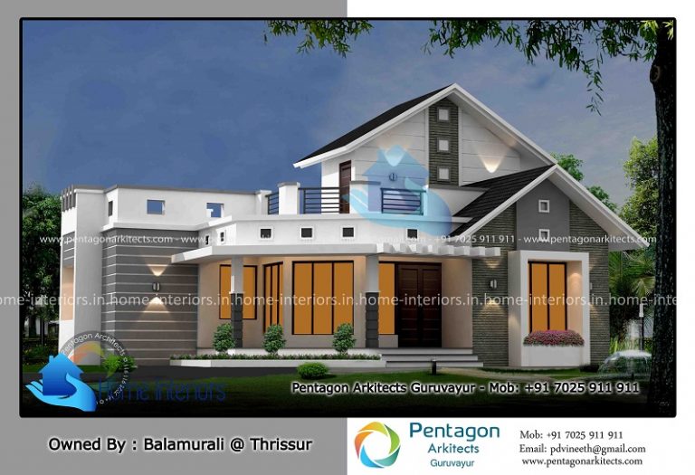 1374 Square Feet Single Floor Contemporary Home Design