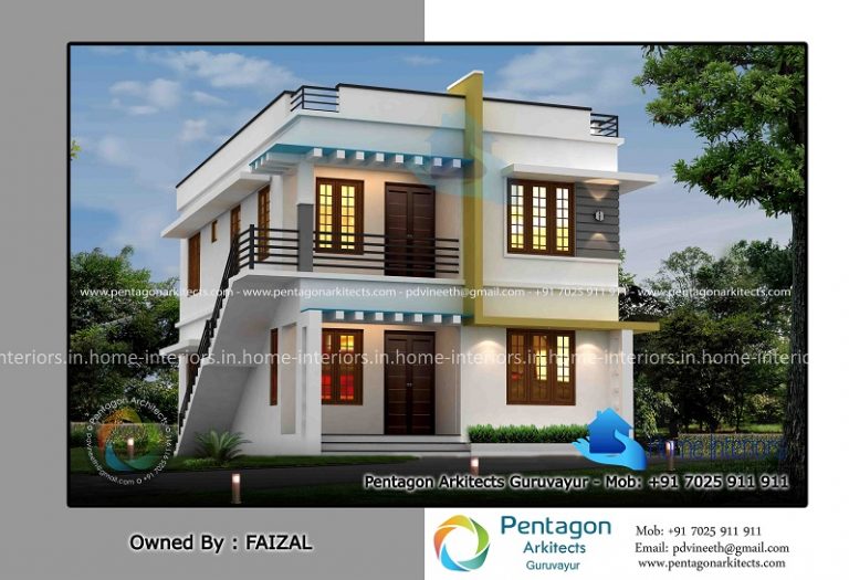 1660 Square Feet Double Floor Contemporary Home Design