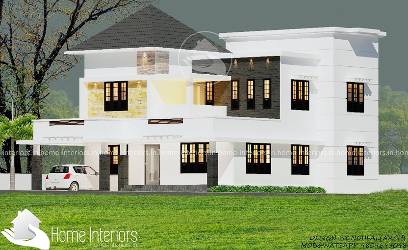 2200 Square Feet 4 BHK Double Floor Modern Home Design