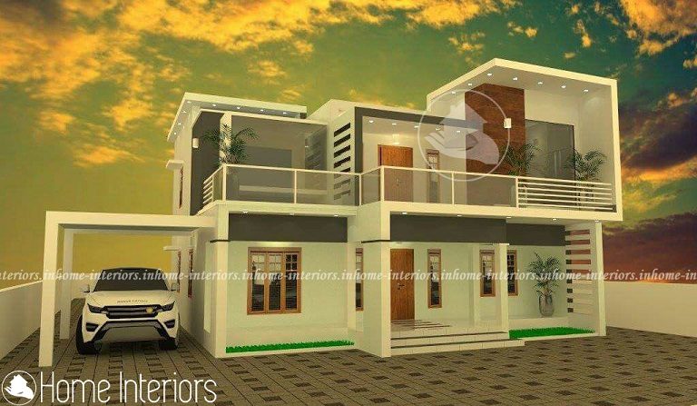 2800 Square Feet Double Floor Contemporary Home Designs