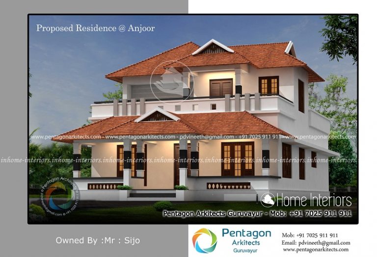 1929 Square Feet Double Floor Traditional Home Design