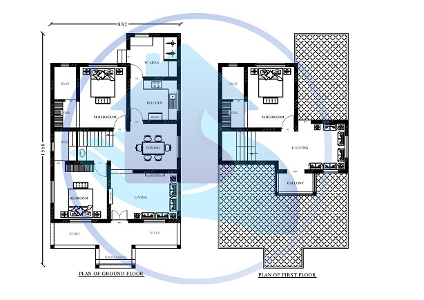 1929 Square Feet Double Floor Traditional Home Design