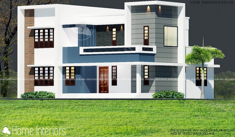2000 Square Feet Double Floor White Modern Home Design