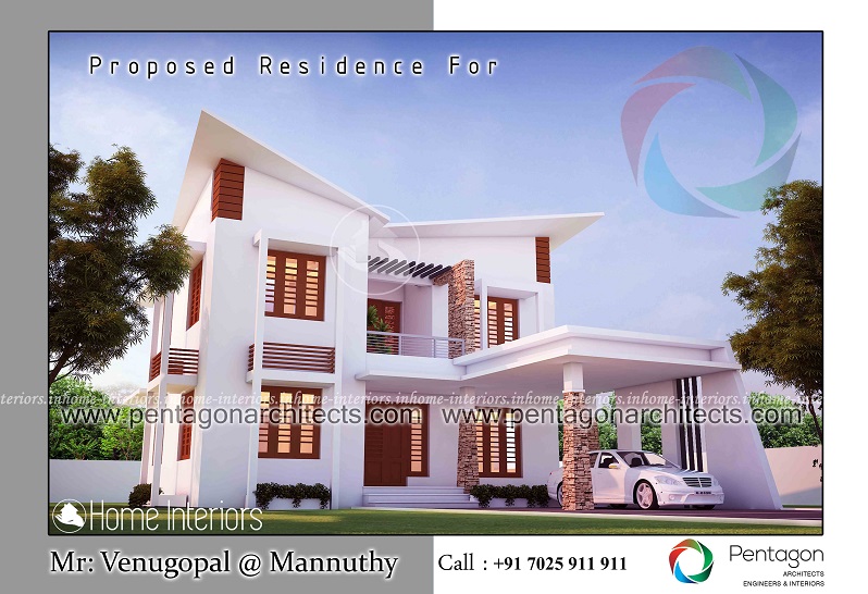 2050 Square Feet Double Floor Contemporary Home Designs