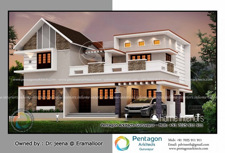 2291 Square Feet Double Floor Contemporary Home Design