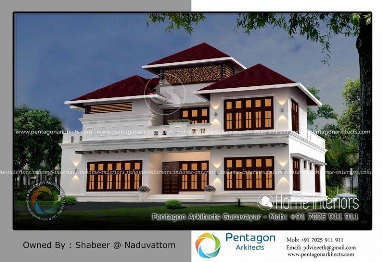 2968 Square Feet Double Floor Traditional Home Design