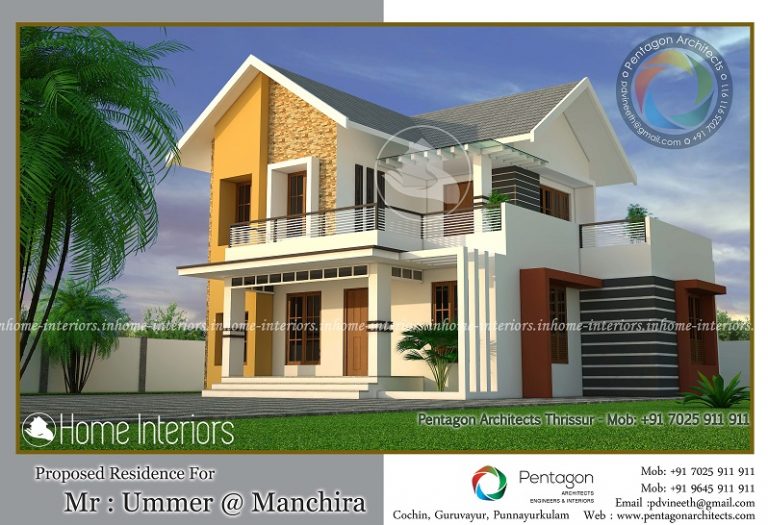 1602 Square Feet Double Floor Contemporary Home Design