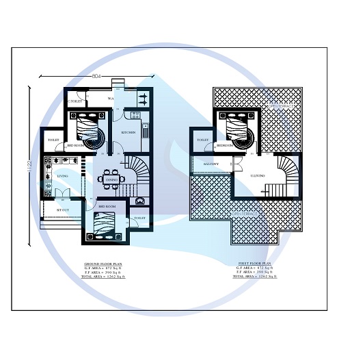 1262 Square Feet Double Floor Contemporary Home Design