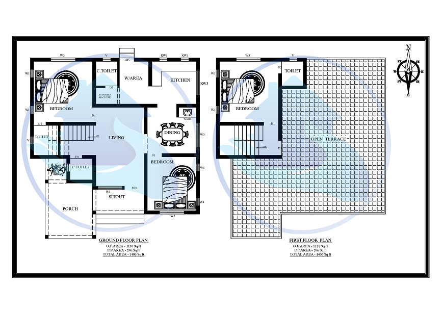 1406 Square Feet Double Floor Contemporary Home Design