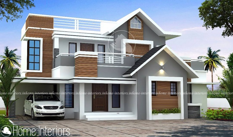 2200 Square Feet Double Floor 4 BHK Modern Home Design