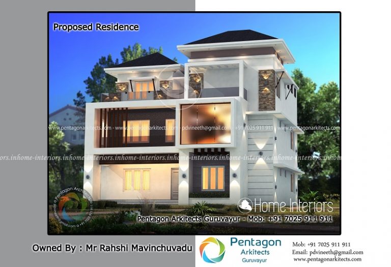 3715 Square Feet Triple Floor Contemporary Home Design